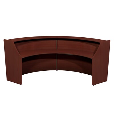Regency Marque 124.5"W Curved Reception Desk Workstation, Mahogany (77292MH)