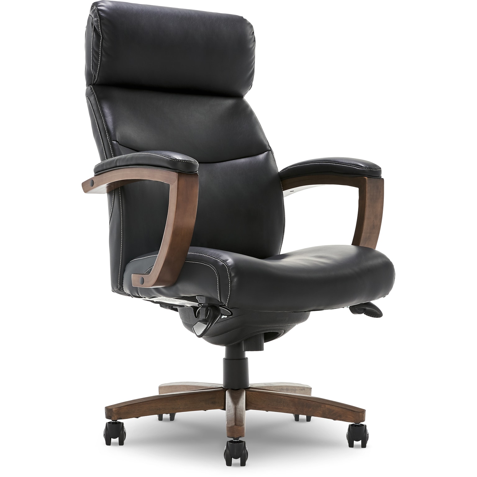 La-Z-Boy Greyson Ergonomic Bonded Leather Swivel Executive Chair, Black (CHR10086B)