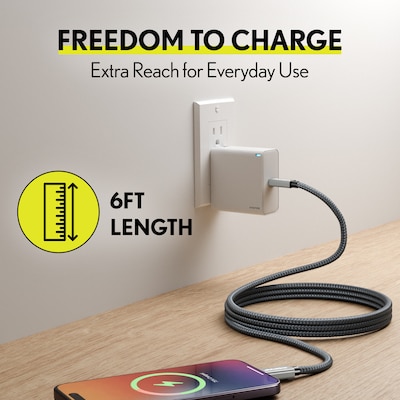 Overtime C82 100W Fast Charging 6 ft Braided USB C to USB C Cable (OCC82WH)