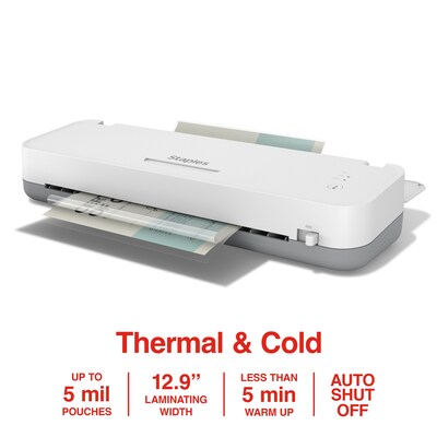 Staples® Thermal & Cold Laminator, 13 Width, White/Gray (OL312S)
