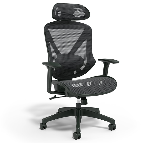 Staples® Dexley Ergonomic Mesh Swivel Task Chair, Black