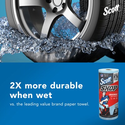 Scott Shop Towels Original, 9.4" x 11", Blue, 55 Sheets/Roll, 30 Rolls/Carton (75130)
