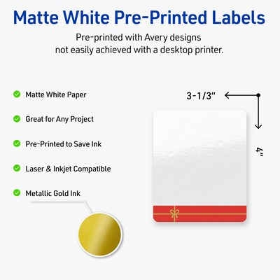 Avery Rectangle Multipurpose Labels, 4 x 3-1/3, White, 40/Pack (19479370550)