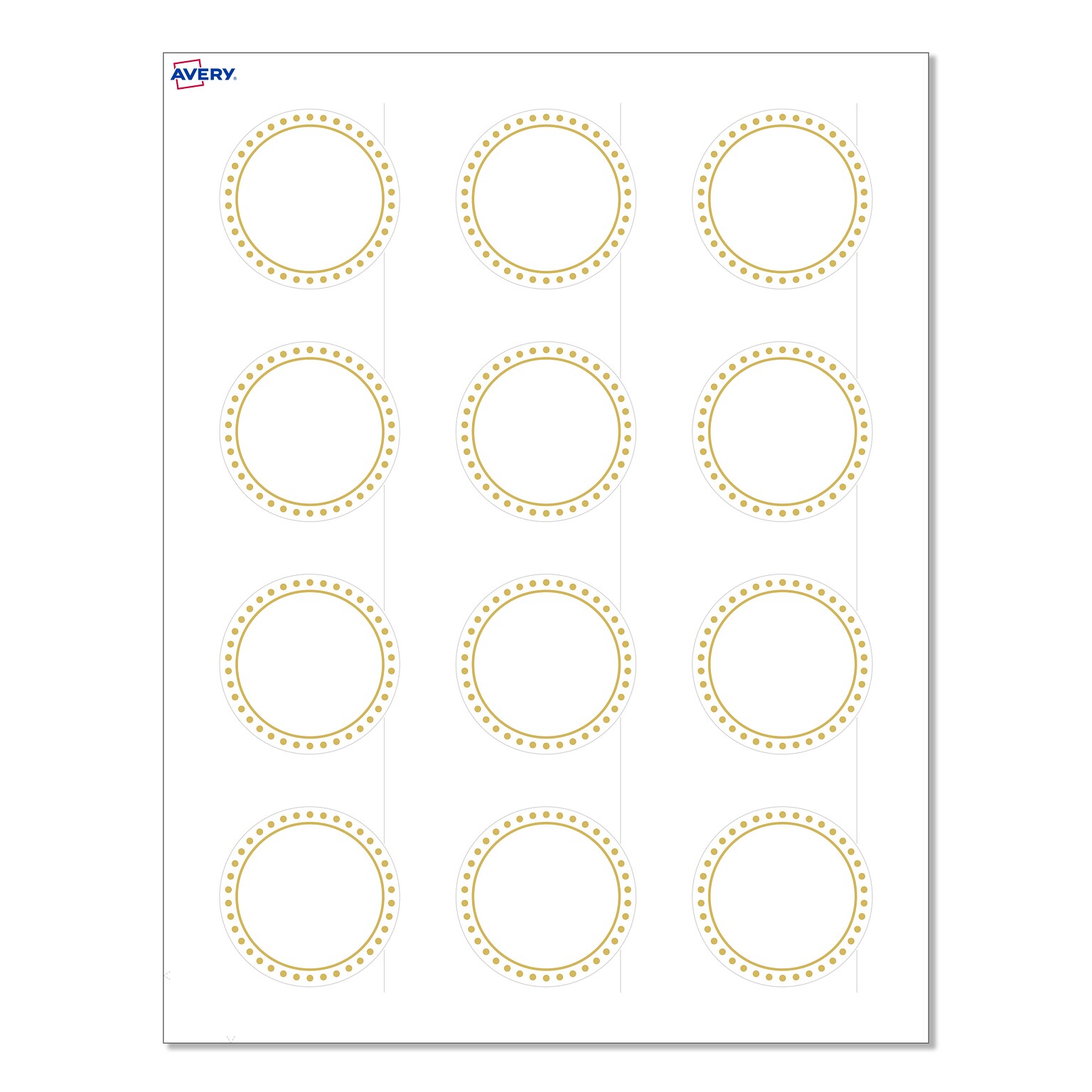Avery Laser/Inkjet Circle Multipurpose Labels, 2 Dia., White, 120/Pack (S00D1D)