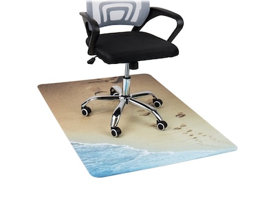 Mind Reader Hard Floor Chair Mat, 47" x 35", Tan, Polycarbonate (BEACHMAT-ASST)