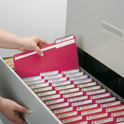 Smead Recycled File Folder, 1/3-Cut Tab, Letter Size, Red, 100/Box (12743)