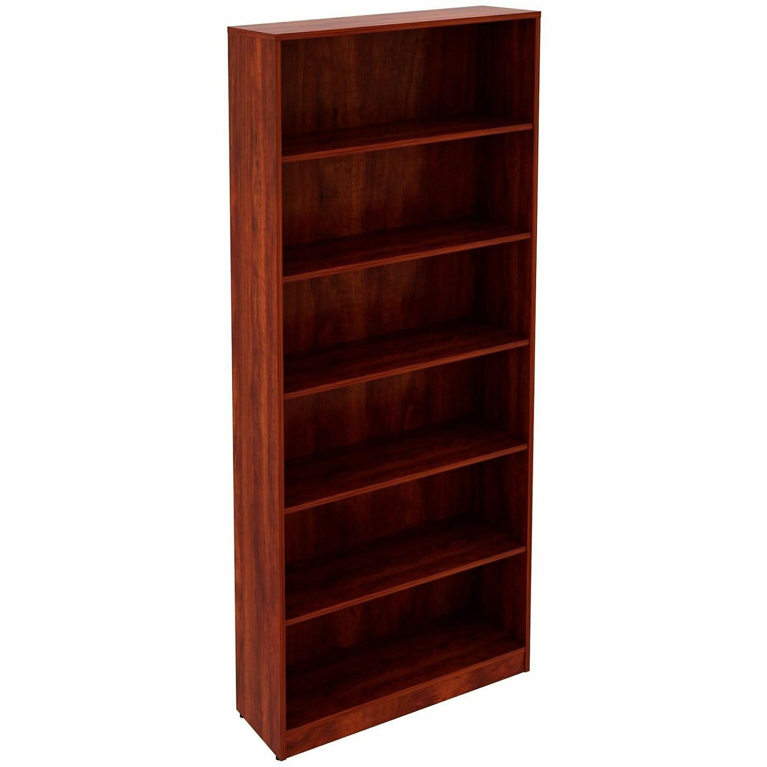 Lorell 84 6-Shelf Bookcase with Adjustable-Shelves, Cherry Laminate (LLR99751)
