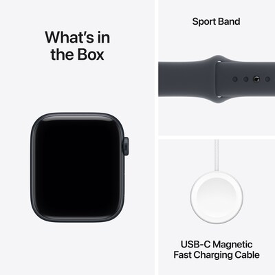 Apple Watch SE 3 GPS + Cellular Smartwatch, 44mm, Midnight Aluminum Case with Midnight Sport Band, Medium/Large (MEPJ4LW/A)