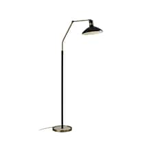 Adesso Bryson 64 Metal Black/Antique Brass Floor Lamp with Cone Shade (3598-21)