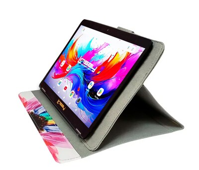 LINSAY F10 Series 10.1 Tablet, Wi-Fi, Octa Core, 256GB eMMC, Android 15, Rainbow Marble Case (F10IPGCRAINPLUS)