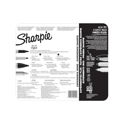 Sharpie Permanent Markers, Assorted Tips, Black, 21/Pack (2206179)