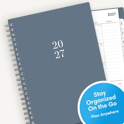 2027 Blue Sky 5" x 8" Weekly & Monthly Planner, Steel Blue (164273)