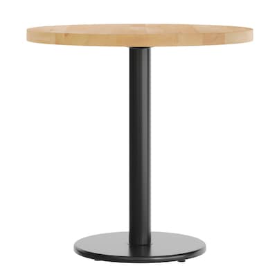 Flash Furniture Bennett 30" Round Wooden Commercial Indoor Table, Natural Top/Black Base (GSFRD30NTTR18)