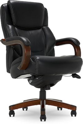 La-Z-Boy Delano Ergonomic Faux Leather Swivel Executive Big & Tall Chair, Black (45833A)