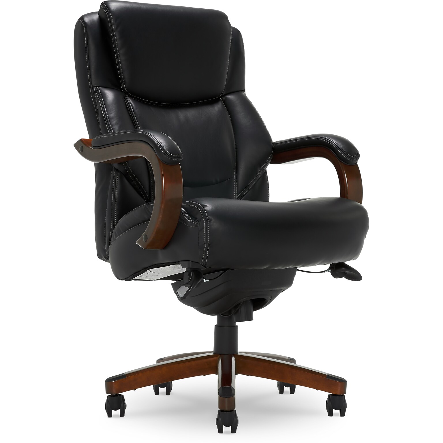 La-Z-Boy Delano Ergonomic Faux Leather Swivel Executive Big & Tall Chair, Black (45833A)