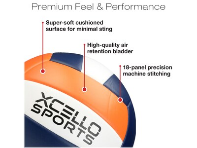 Xcello Sports Volleyballs, Assorted Colors, 6/Pack (XS-VB-6-ASST)