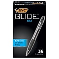 BIC Glide Bold Retractable Ballpoint Pen, Bold Point, Black Ink, 36/Pack (VLGB361BLK)
