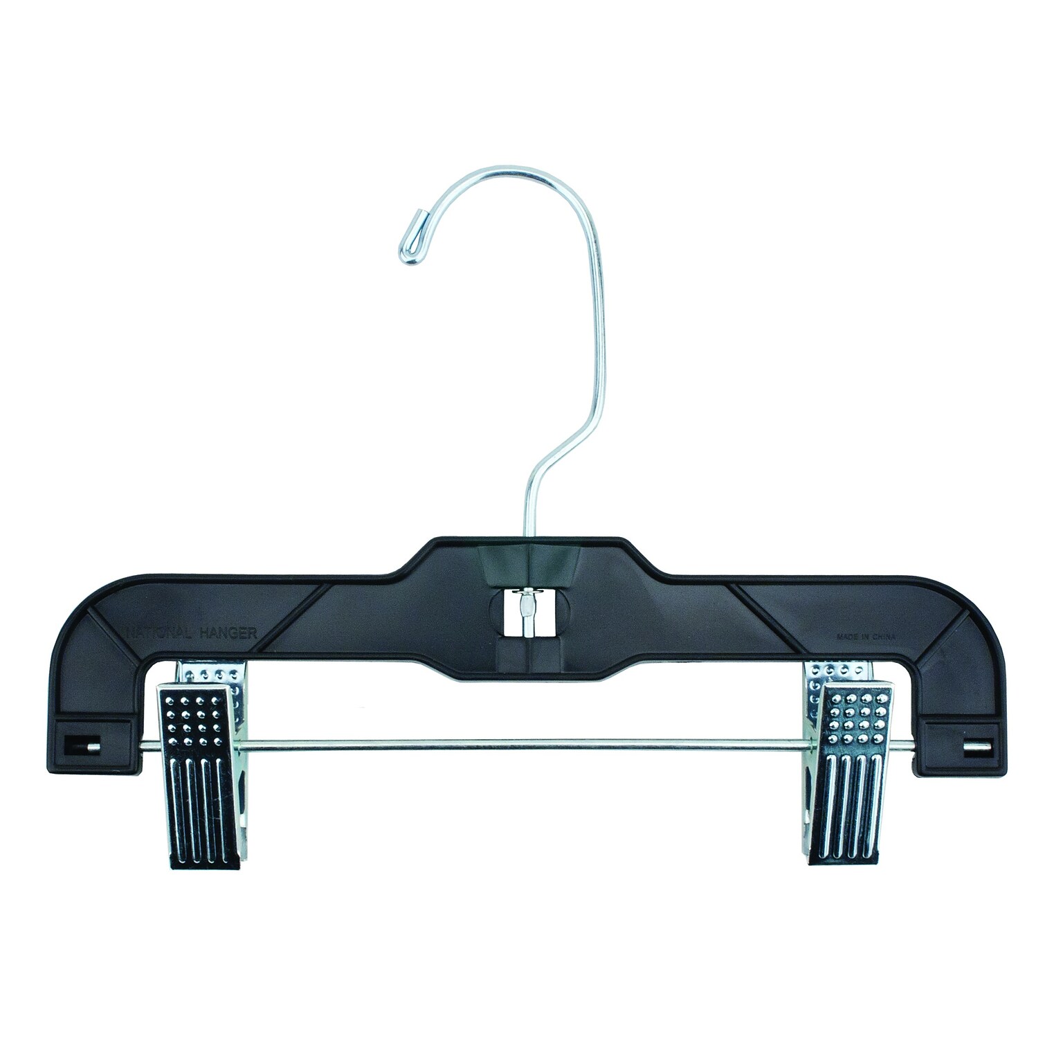 Nahanco 9 Plastic Super Heavy Weight Infant Pant Hanger, Black, 100/Carton (2610RCLH)