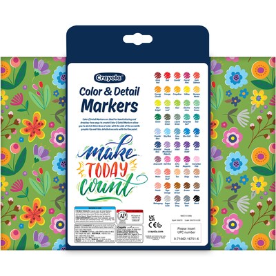Crayola Color & Detail Markers, Assorted Colors, 50/Pack (BIN586751)