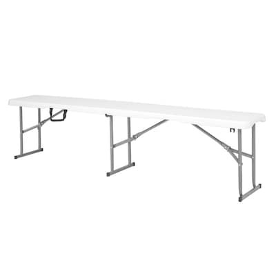 Regency Trestle Series Plastic 6 Commercial Grade Folding Bench, White (BENM7211WH)