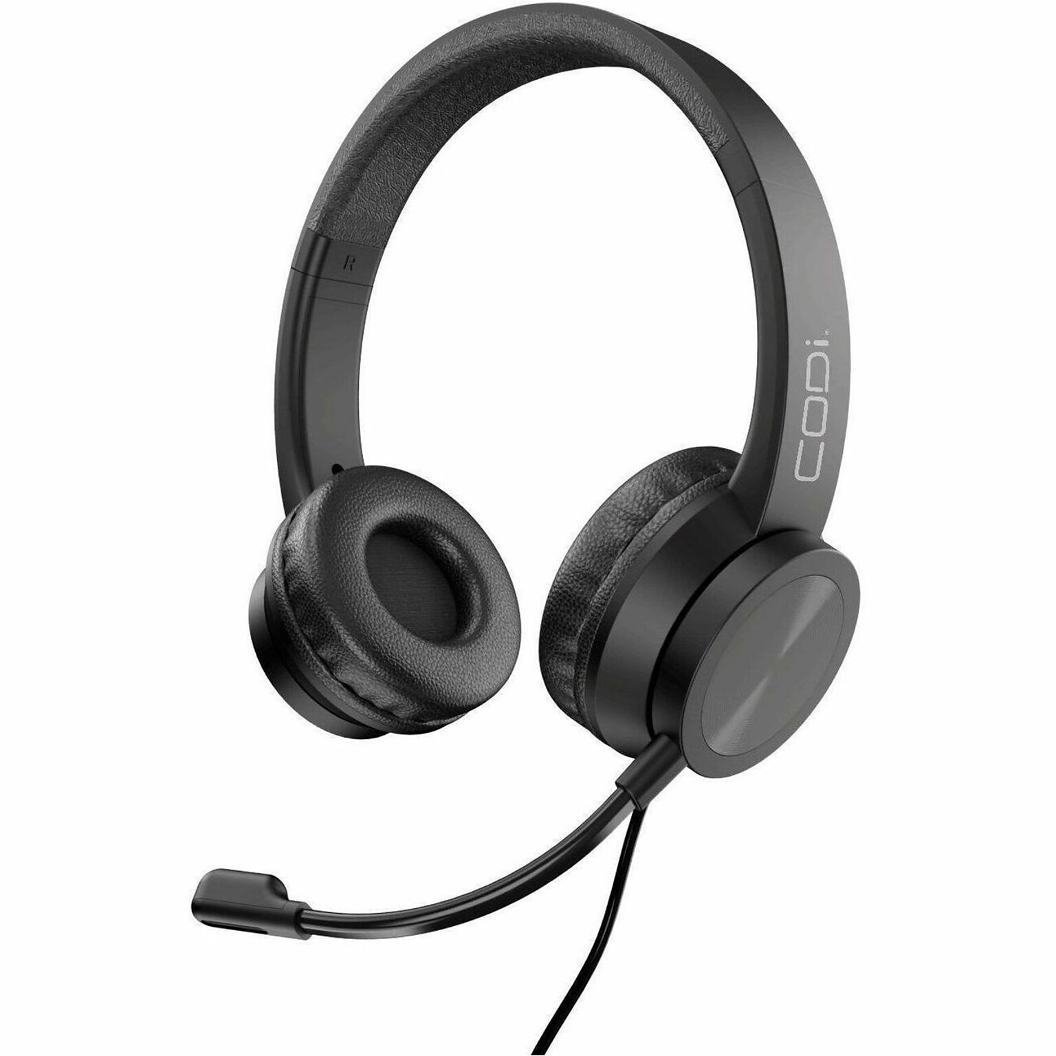 CODi Stereo On-Ear Wired Headset, USB-A, Black (A04509)