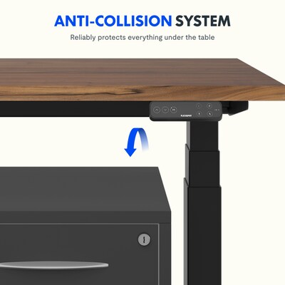FlexiSpot E7 Commercial 48''W Electric Rectangular Adjustable Standing Desk, Black Walnut/Black (E7BCOM4824-BW)