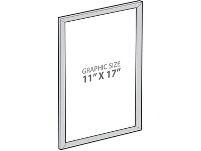 Azar Wall Poster Holder, 11" x 17", Silver Plastic Frame, 2/Pack (300340-SLV-2PK)