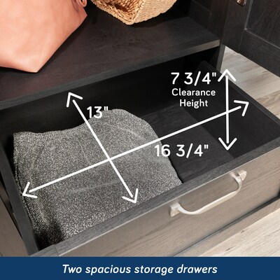 Sauder Select 71"H Storage Armoire, 2 Drawers, Raven Oak (446895)