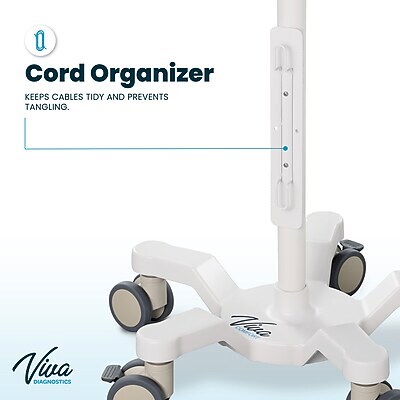 Viva Comfort Universal Vital Signs Monitor Mobile Stand with Mounting Plate for Edan M3, White (ADIME912-C-MP-06-MK)