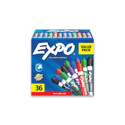 Expo Dry Erase Markers, Chisel Tip, Assorted, 4/Pack (80174)