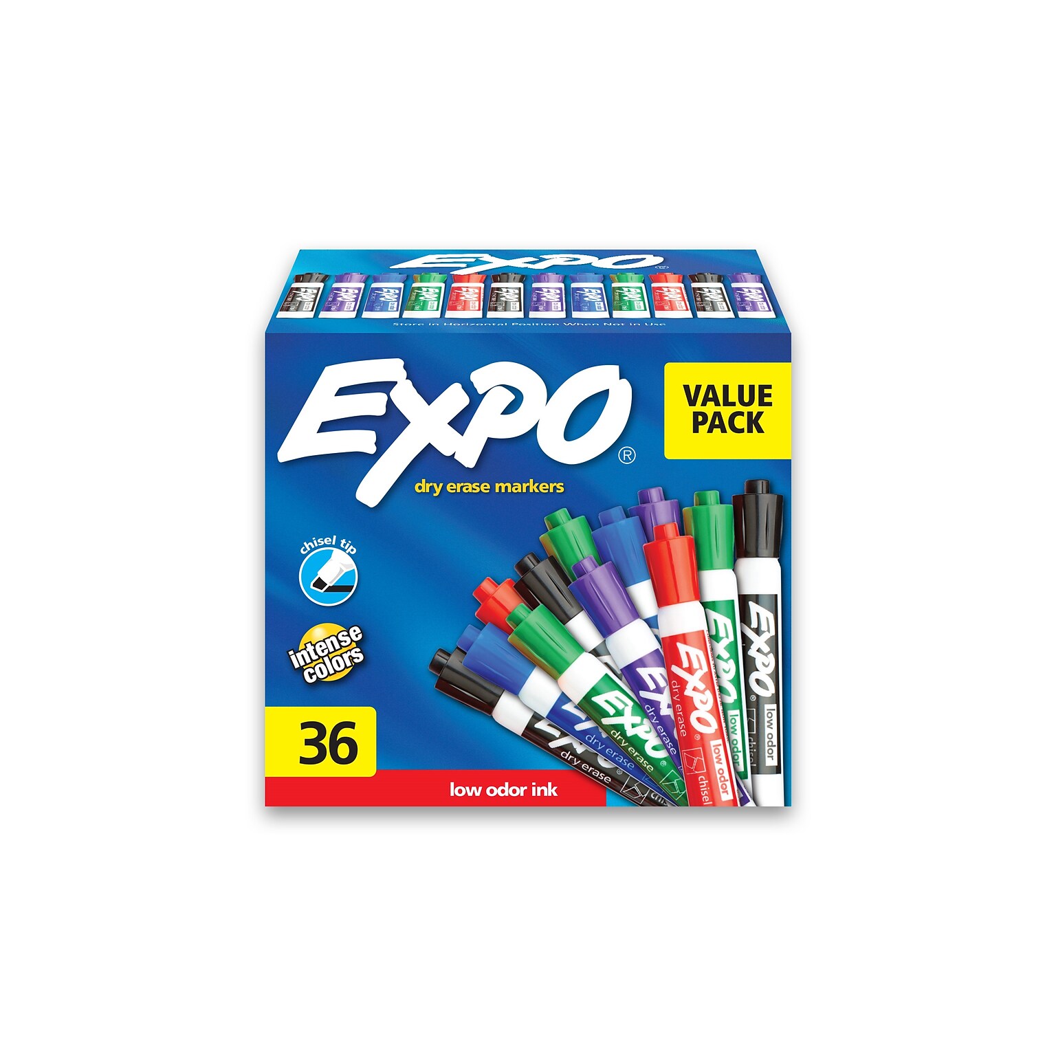 Expo Low Odor Tank Dry Erase Marker, Chisel Tip, Assorted, 36/Pack (1921061)