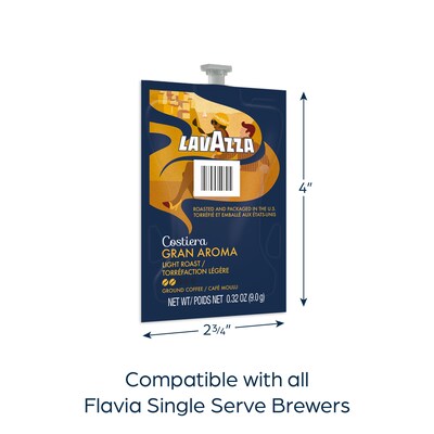 Lavazza Gran Aroma Citrus Coffee Flavia Freshpacks, Light Roast, 76/Carton (48087)