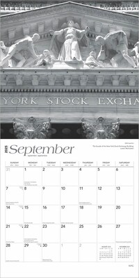 2025 BrownTrout New York City Black & White 12" x 12" Monthly Square Wall Calendar (9781975475420)