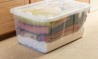 Greenmade 108 Quart Storage Bin with Snap Lid, Plastic, Clear (781020)
