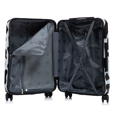 InUSA Prints 28" Hardside Suitcase, 4-Wheeled Spinner, TSA Checkpoint Friendly, Cow Animal Print (IUAPC00L-COW)