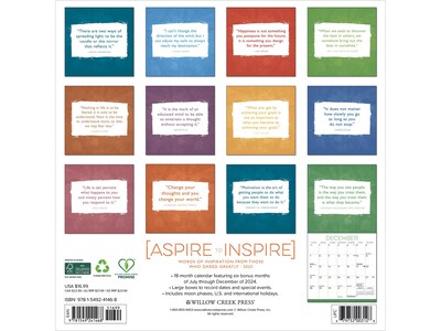 2025 Willow Creek Aspire to Inspire 12" x 12" Monthly Wall Calendar (41468)