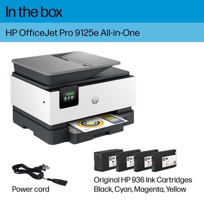 HP OfficeJet Pro 9125e Wireless Color Inkjet Printer, All-In-One, Print, Scan, Copy, Fax (403X0A#B1H)