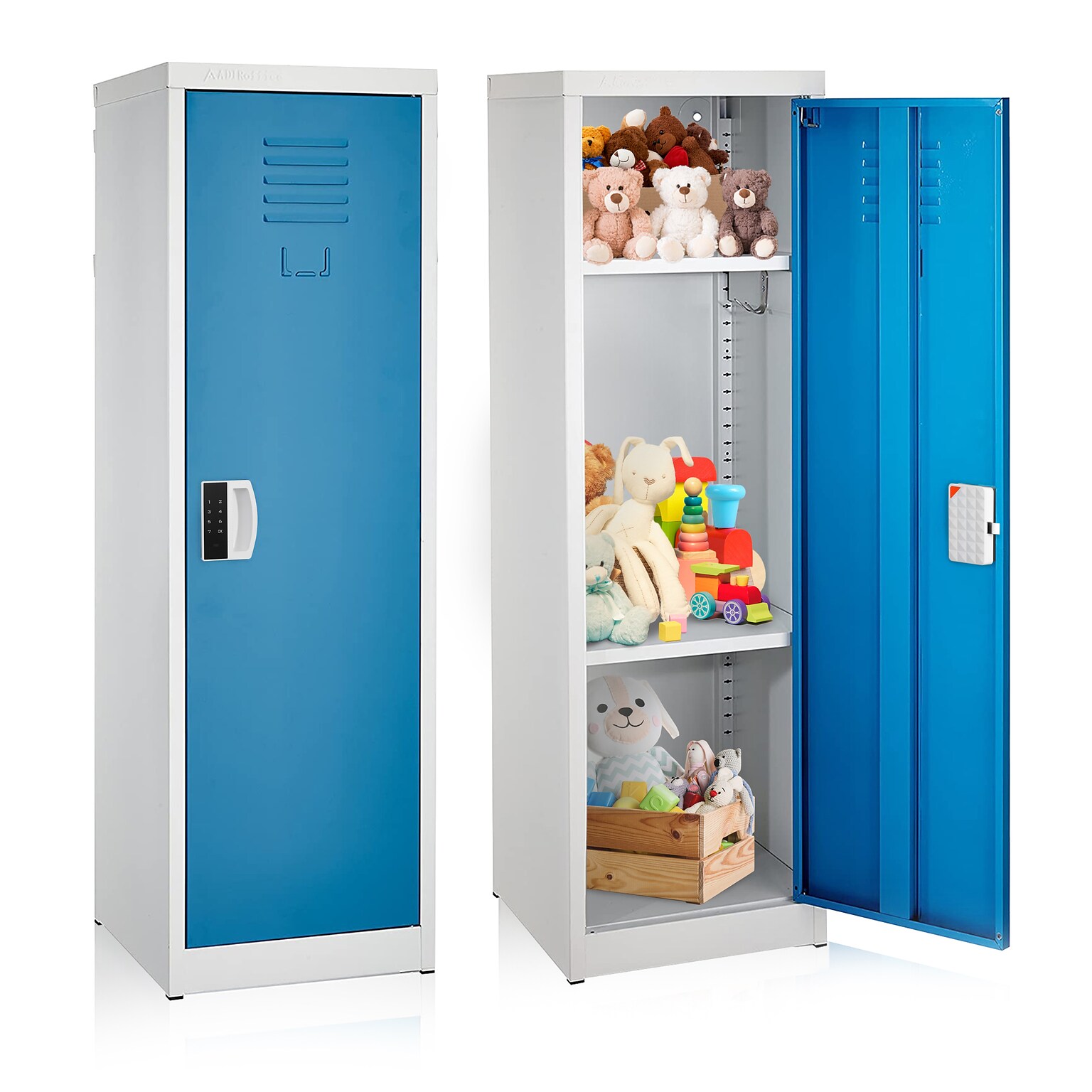 AdirOffice 48H Single Tier Blue Storage Locker (ADI629-01-BLU-DL)