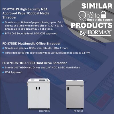 Formax OnSite 8704CC 45-Sheet Cross-Cut Multimedia Office Shredder (FD8704CC)