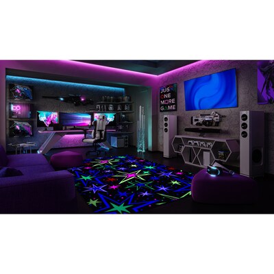 Joy Carpets Kapow Nylon 12' x 6' Machine Tufted Rug, Fluorescent (449R)