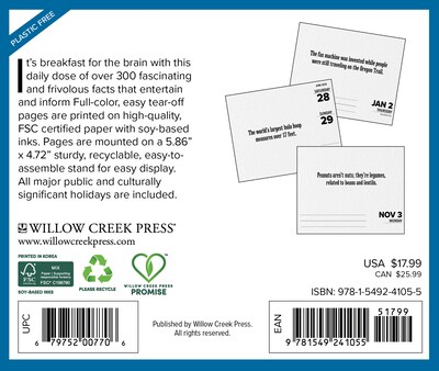 2025 Willow Creek Today I Learned - Facts and Daily Trivia 6 x 5.5 Day-to-Day Calendar (41055)