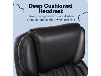 Serta Garret Ergonomic Bonded Leather Swivel Executive Chair, Space Black (43520E)