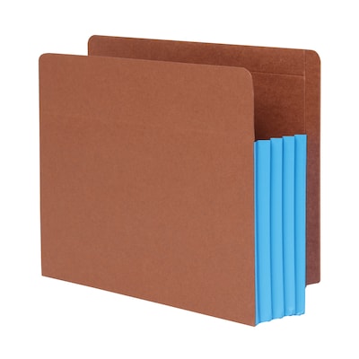 Pendaflex File Pocket, 3 1/2 Expansion, Letter Size, Brown/Blue, 10/Box (1007026)