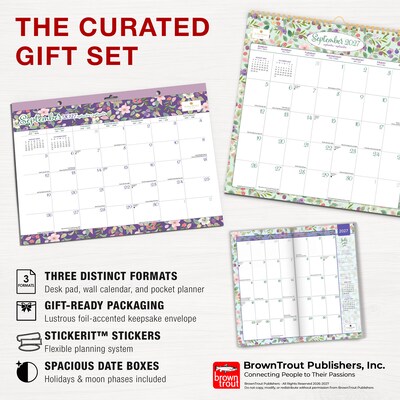 2027 BrownTrout House of Turnowsky Blissful Blossom 14.25" x 13" Monthly Calendar, Assorted Colors (9798330716265)