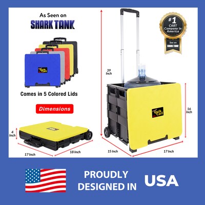 Dbest Quik Cart Collapsible Rolling Crate, Yellow (01-909)