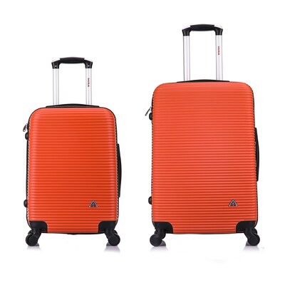 InUSA Royal 2-Piece Hardside Spinner Luggage Set, TSA Checkpoint Friendly, Orange (IUROY0SM-ORG)