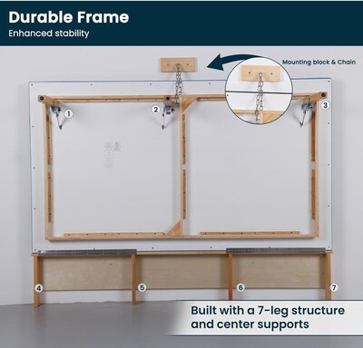 Viva Comfort Therapy Wall Mounted Folding Treatment Table, 500 lbs. Capacity, Blue (ADI996-06-BLU-MK)