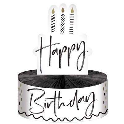 Creative Converting Golden Wishes Birthday Decor Kit, Black/Gold, 6/Pack (DTC9506E1A)