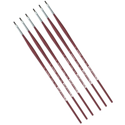 da Vinci COLLEGE Oil and Acrylic Synthetic Bristle, Flat Brush, 6/Bundle (DVXVA87402-6)