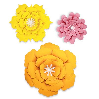 Happily Ever Elementary Creatively Inspired Orange, Yellow, Pink Flowers Accent, 3/Set, 3 Sets/Bundle (CD-107006-3)